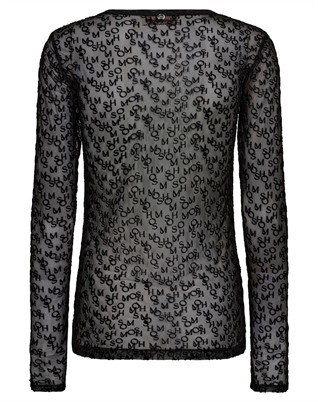 Mos Mosh - MMLoretta Mono Mesh Blouse - Black
